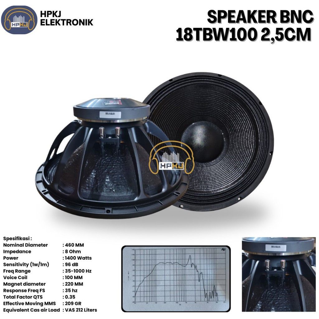 SPEAKER KOMPONEN 18TBW100 Speaker 18 TBW 100 MAGNET 2.5CM