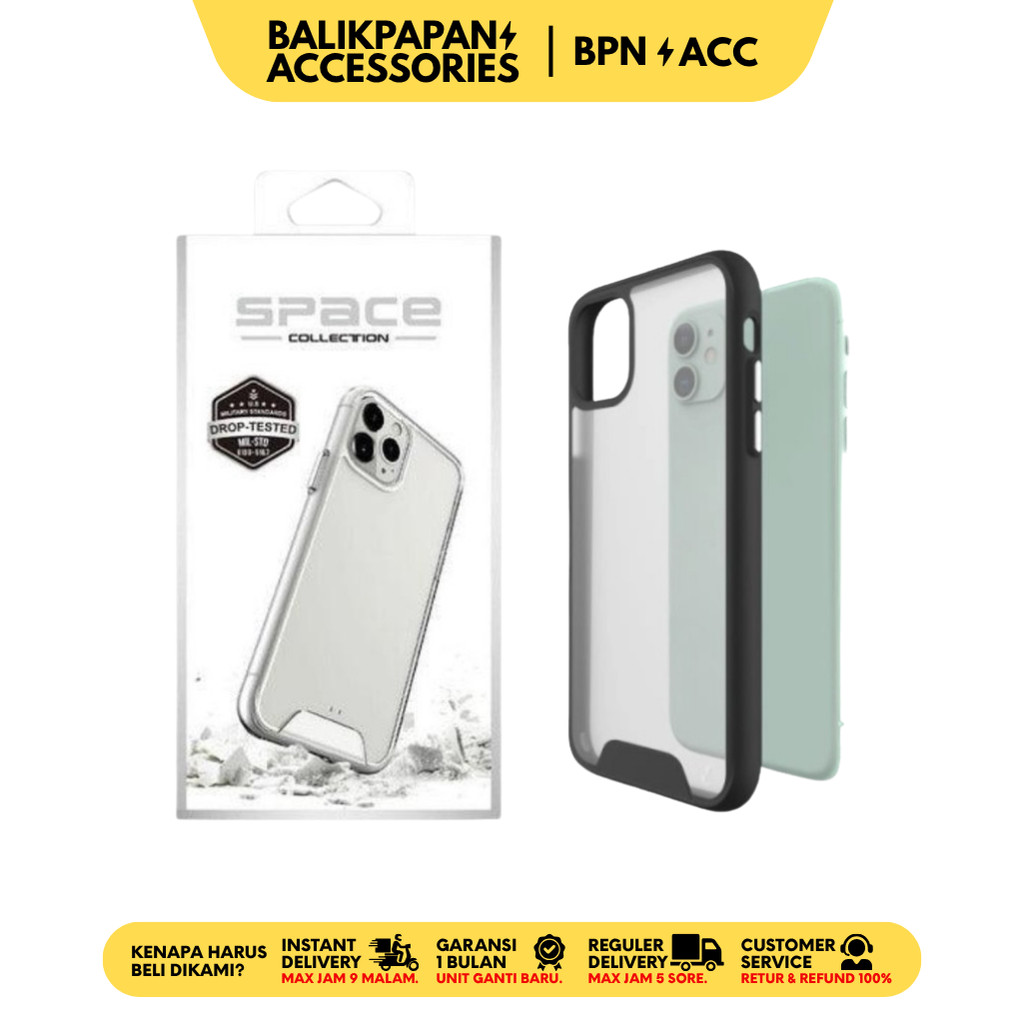 Case iPhone Space Collection Drop Protection Black Case untuk iPhone Series - BALIKPAPAN ACCESSORIES