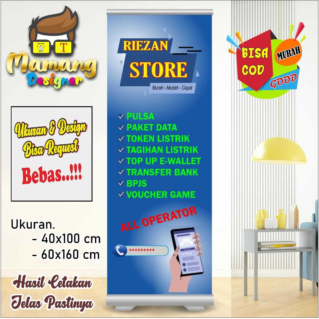 backdrop Spanduk Banner Custom Konter HP Atau Toko Aksesoris HP bb