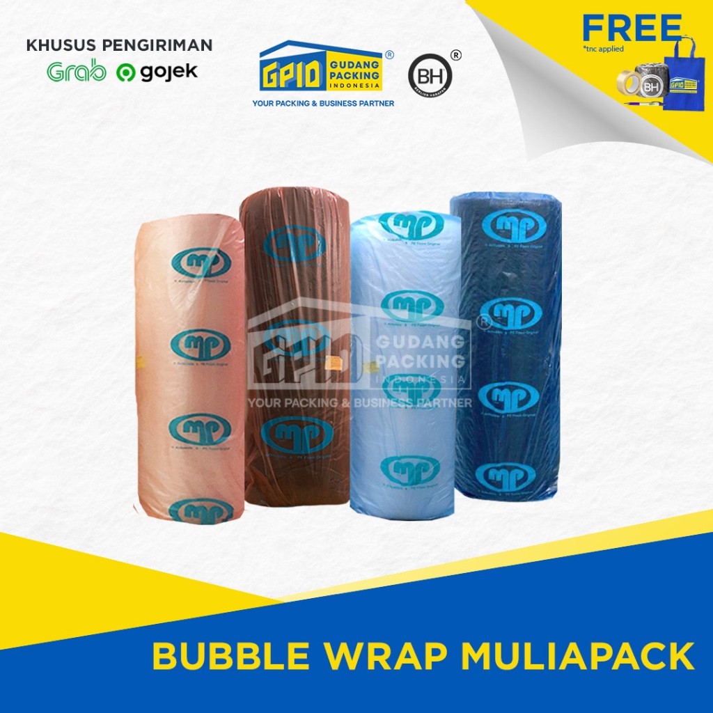 

(GOSEND/GRAB) MULIAPACK - Bubble Wrap Hitam/ Putih 125cm x (50/ 100 m)