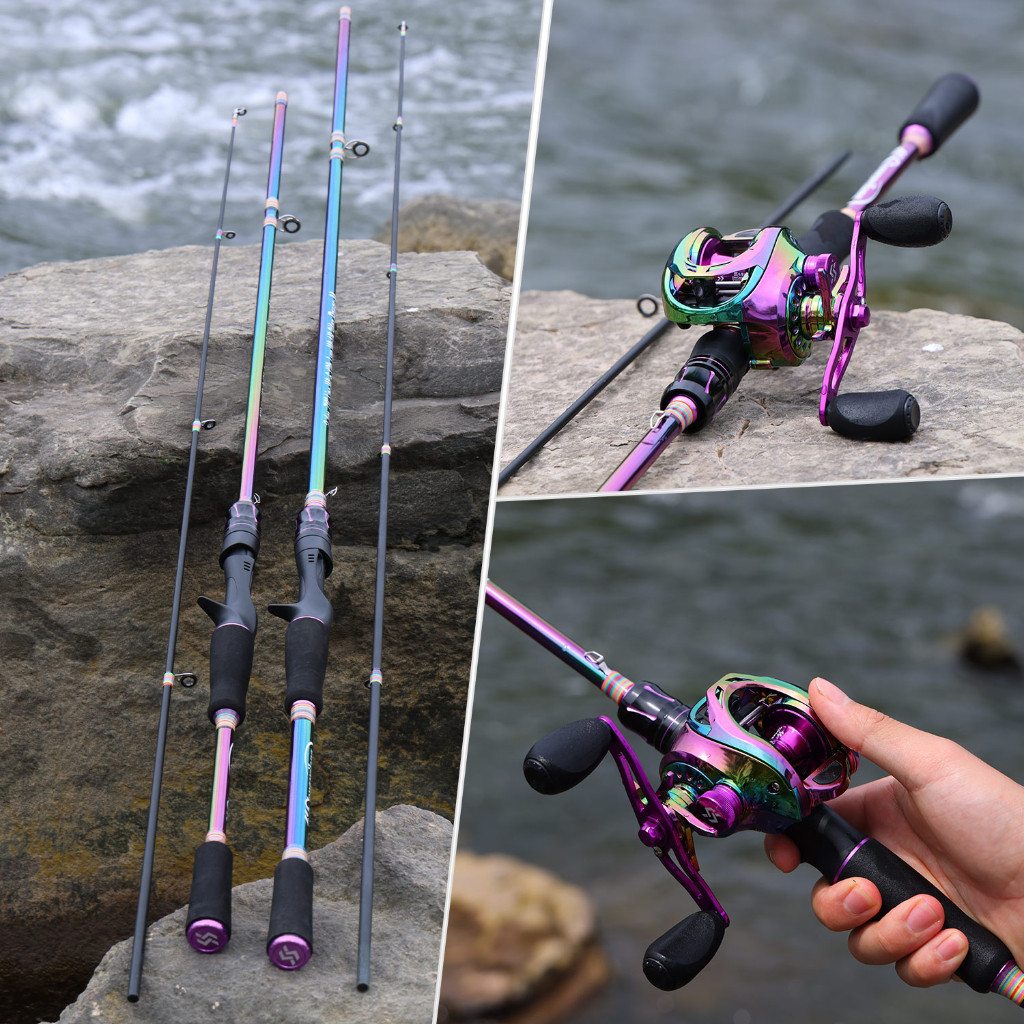 JAMIN MURAH Sougayilang Joran Set 1.8m 2.1m 6-12LB UL Carbon 10kg 18+1BB 7.2:1 Reel BC Casting Joran