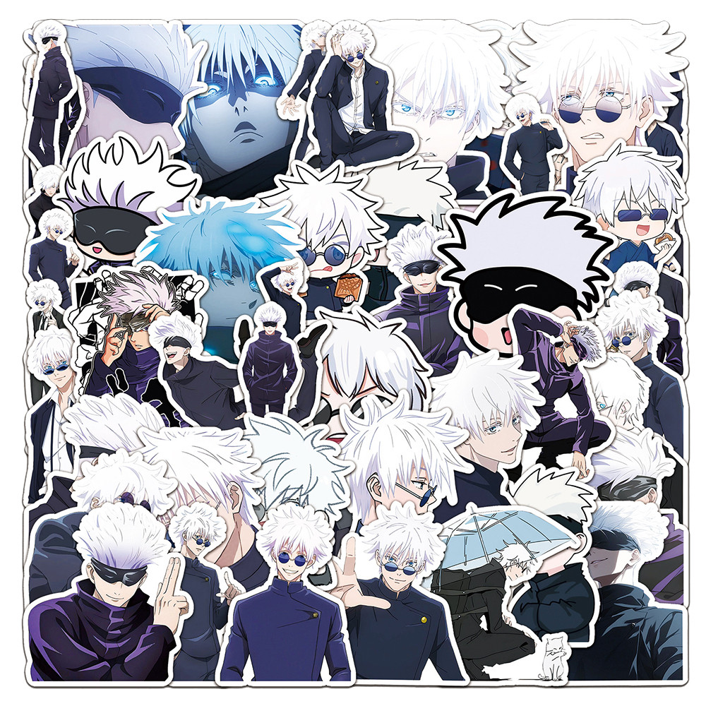

10/30/50pcs Anime Jujutsu Kaisen Gojo Satoru Stickers Cool Cartoon Decals for Kids Toy DIY Skateboard Phone Luggage Sticker Pack