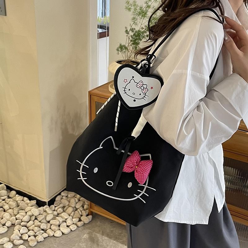 

Sanrio Shoulder Bag Hello Kitty Kuromi Cartoon Girl Go Out Versatile Kawaii High-Capacity Portable Single Shoulder Storage Bag