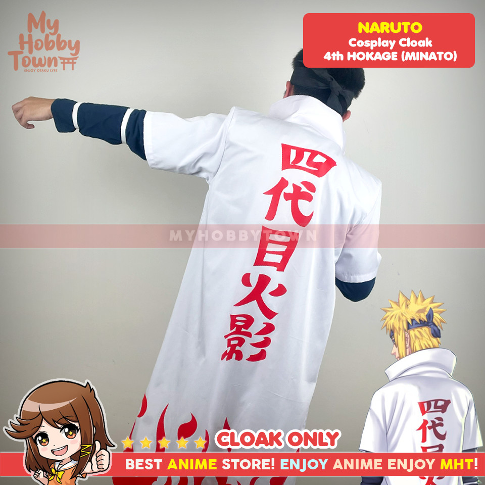 Jubah Cosplay Anime Naruto Hokage Keempat Minato Namikaze Yondaime Fourth Hokage 4 Cloak Coat
