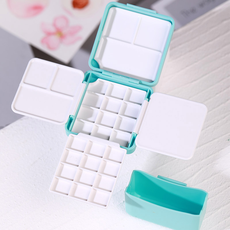 

12/24 Grid Mini Watercolor Box Portable Painting Pigment Box Artist Travel Sketching Watercolor Painting Palette Art Supplies