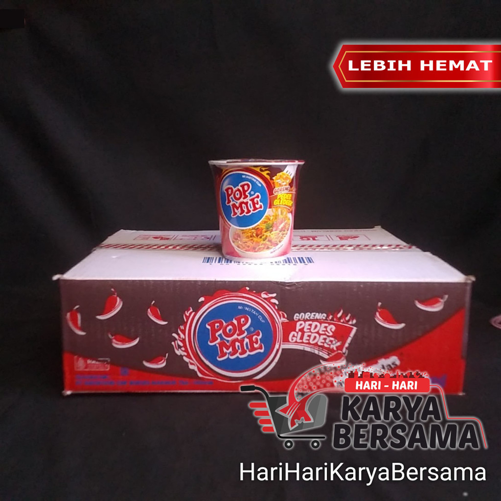 

MAKANAN MI INSTAN POP MIE GORENG PEDAS GLEDEEK CUP PER KARTON ISI 12'S X 75GR