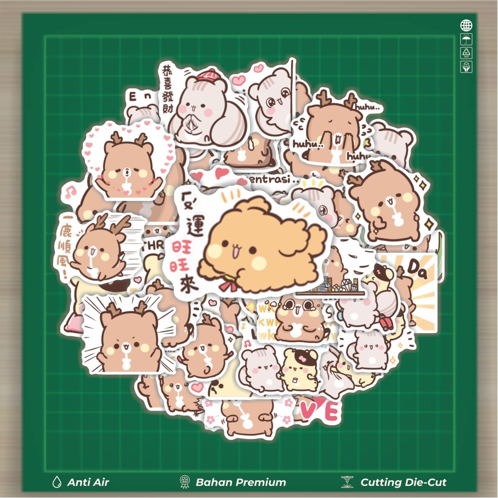 

HOT 50 PCS STIKER Stiker Kartun Boneka Bear Sweet House Happy Stiker Fashion Cars Decal Dingin Kartu Album Custom Vinyl Anti Air- Sticker Aesthetic Buku Journal Koper Casing HP Tablet Laptop Helm Motor Botol Minum
