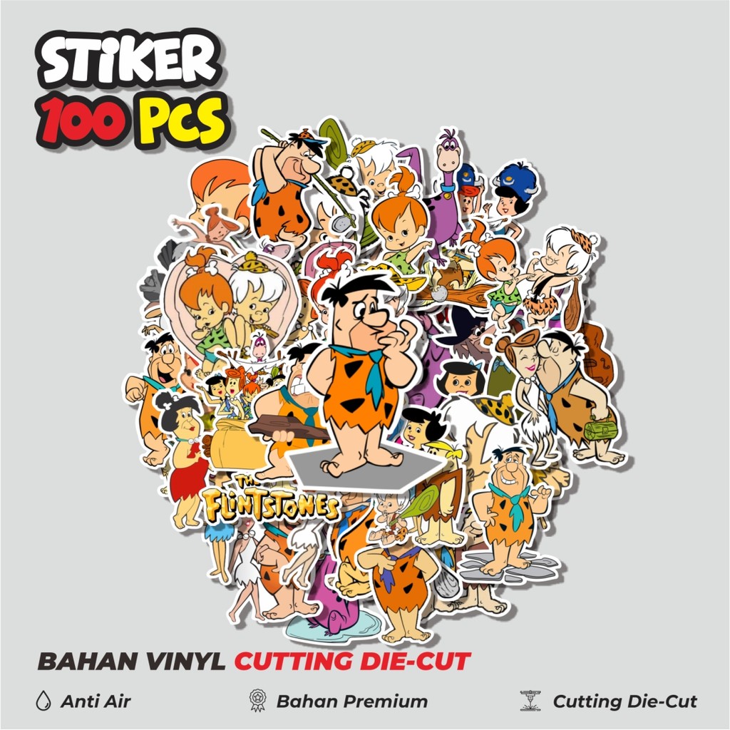 

Terbaru! 50 pcs Stiker Kartun The Flintstones Dekorasi Lucu Kreatif untuk Notebook, Skateboard, HP