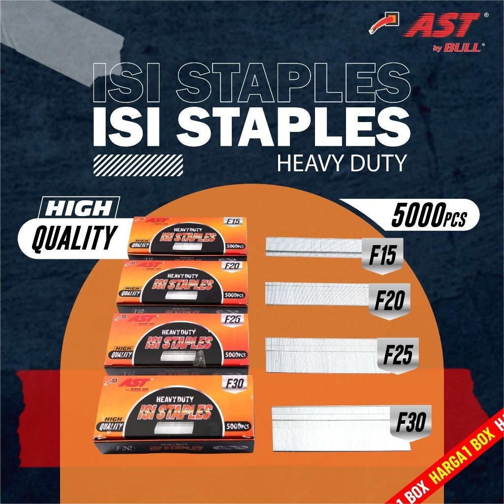 

Isi Refil Paku Tembak Staples I F10 F15 F20 F25 F30 - AST Air Nailer Stapler Heavy Duty