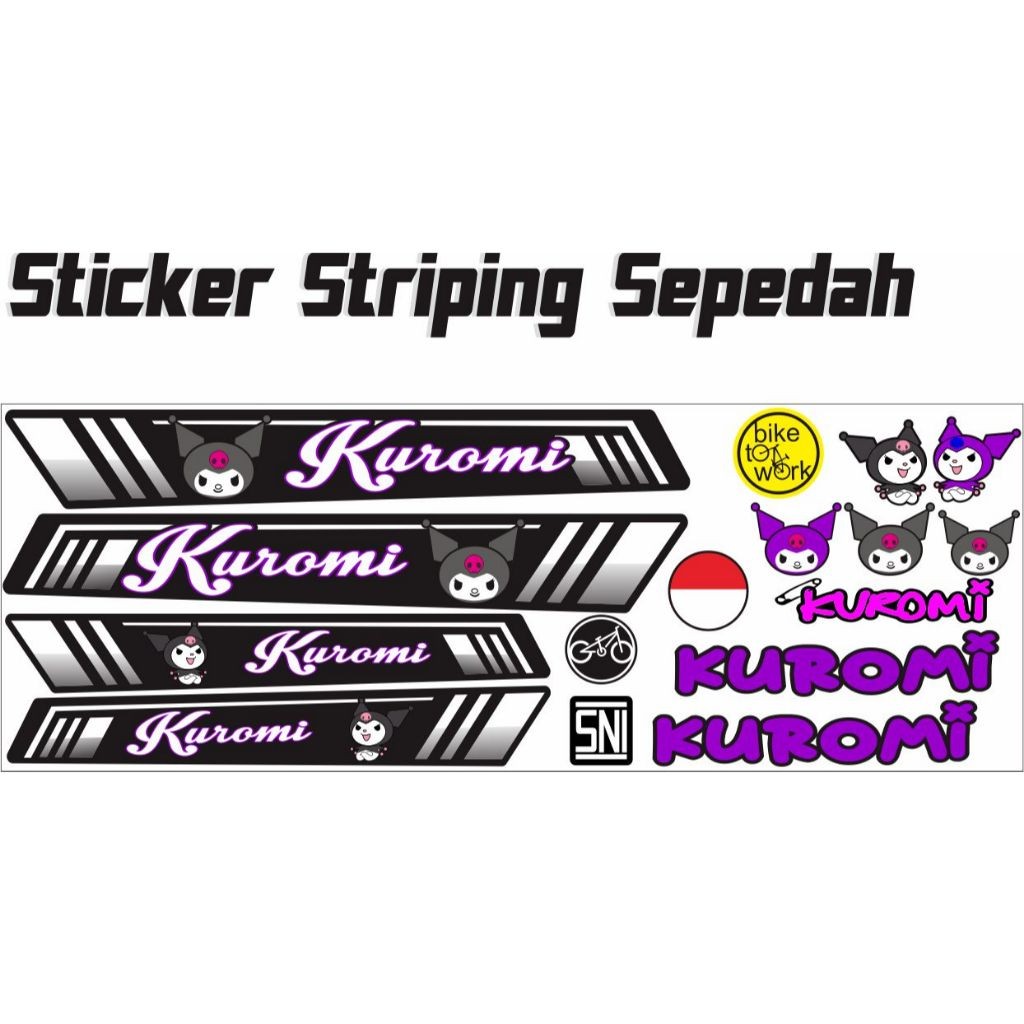 STIKER VARIASI STRIPING KUROMI SEPEDAH STIKER STIKER SEPEDAH
