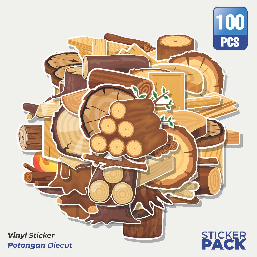 

MURAH 100 PCS Stiker Ilustrasi Batang Pohon Waterproof Aesthetic- Untuk Laptop, Motor, dan Helm - Paper Stationery Pack