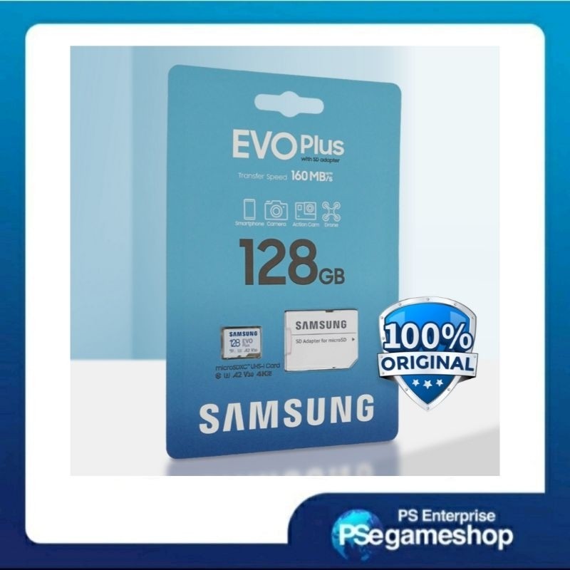 Samsung Evo Plus microSD Card – 128GB (160mbs)