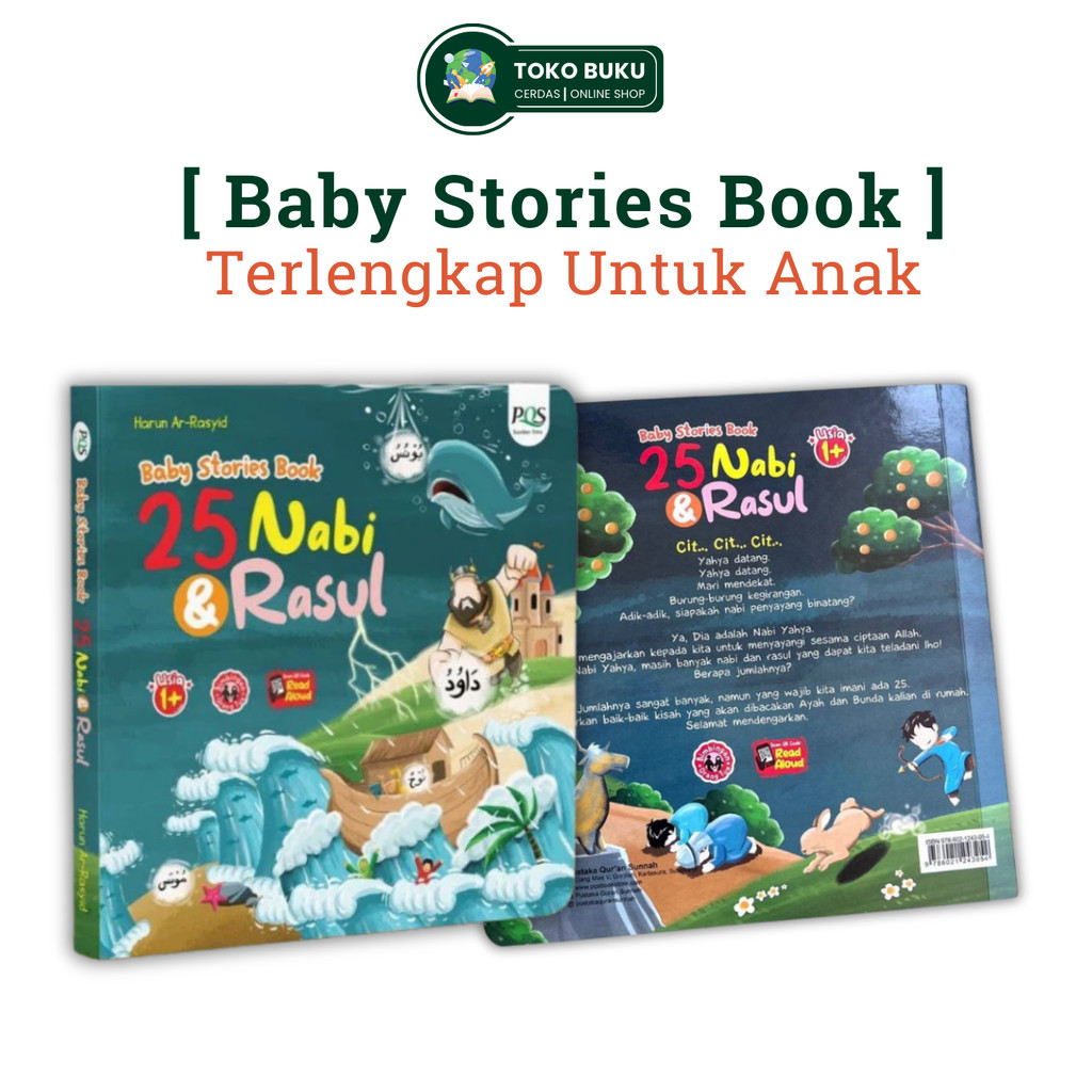 Buku 25 Nabi dan Rasul Board Book untuk Anak Balita Dongeng Islami Pengantar sebelum Tidur bayi