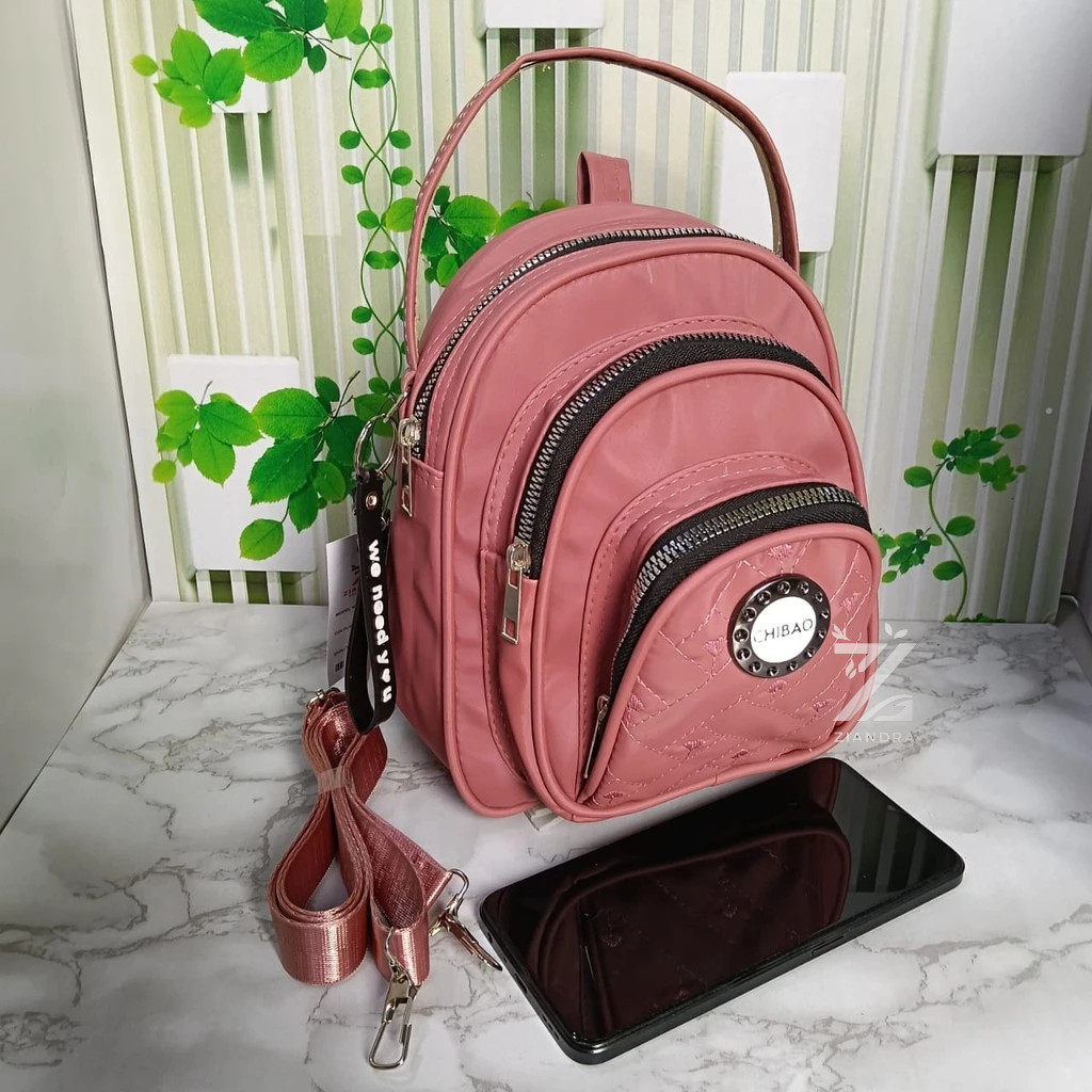 Ziandra-Taslokal/ tas ransel wanita kecil chibao/tas mini wanita 3 fungsi/tas ransel selempang wanit