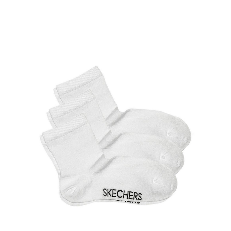 Skechers 3Pk Womens Non Terry Anklet Socks - White
