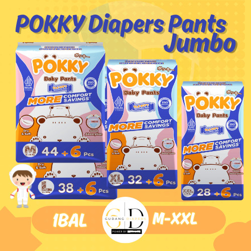 Pokky Diapers Pants Super Jumbo NBS/M/L/XL/XXL / Pokky Baby Pants Jumbo