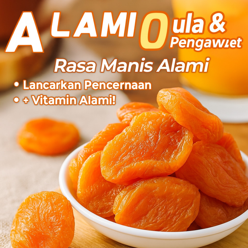 

⚡Pengiriman 24 Jam⚡【Alami Lembut Tanpa Biji】 Aprikot Kering 250 Gram/Dried Apricot Premium/Cemilan Sehat/Buah Kering Organik/Snack Sehat Alami/Tanpa Bahan Tambahan