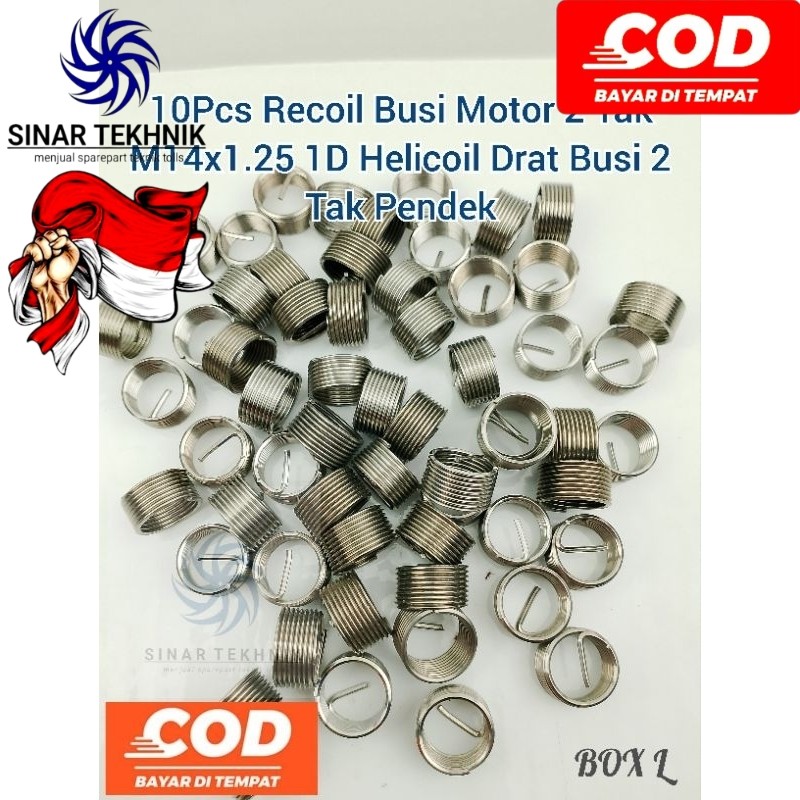 10Pcs Recoil Busi Motor 2 Tak M14x1.25 1D Recoil Drat Busi 2 Tak Pendek