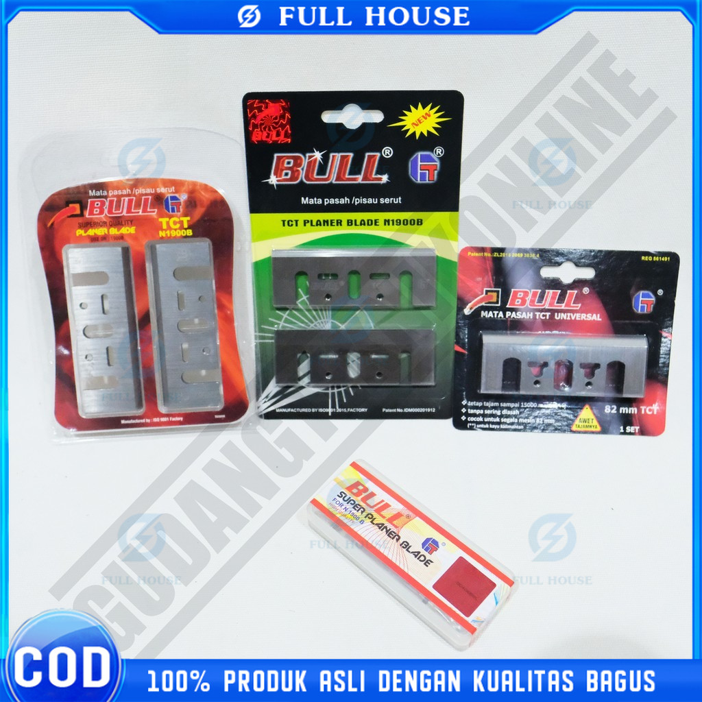 Full House Mata Pisau Planer N1900B BULL / Mata Pisau Pasah Serut Kayu BULL TCT N 1900B 82mm