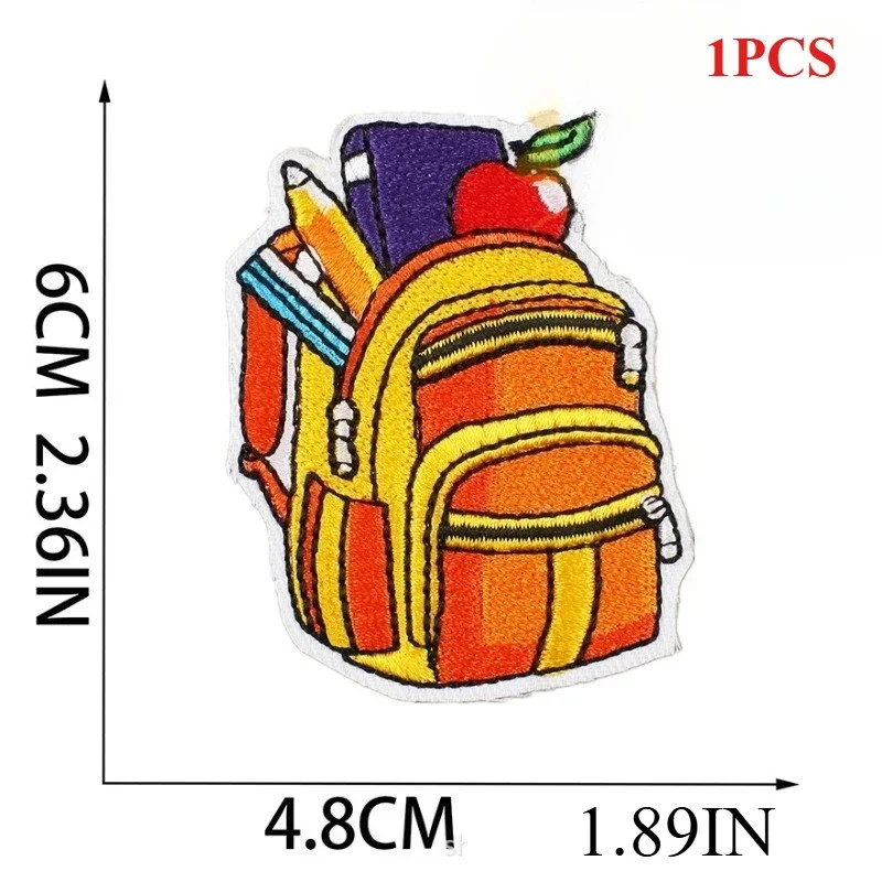 

School Season Compass Patch Sticker Blackboard Eraser Embroidery Cloth Sticker Computer Book Bag