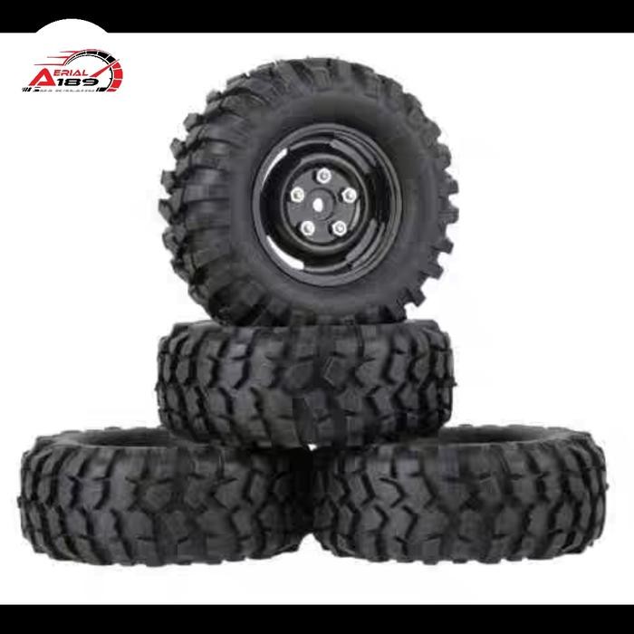 1pcs velg + ban crawler HSP wltoys offroad adventure feiyue 1/12 1/16 - Hitam by Urbanite store
