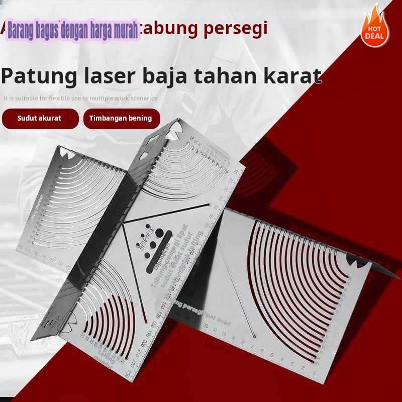 

Penggaris lipat tabung persegi baja persegi lipat 90 derajat sudut busur penanda penggaris tabung persegi sudut busur cetakan multifungsi penanda