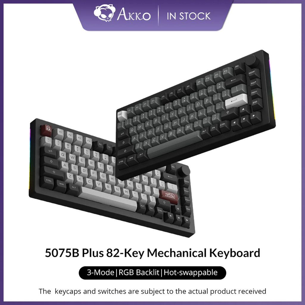 Akko 5075B Plus 75% Mechanical Gaming Keyboard 3/5 Pin Hot Swap RGB Three-Modes 2.4GHz Wireless/USB 