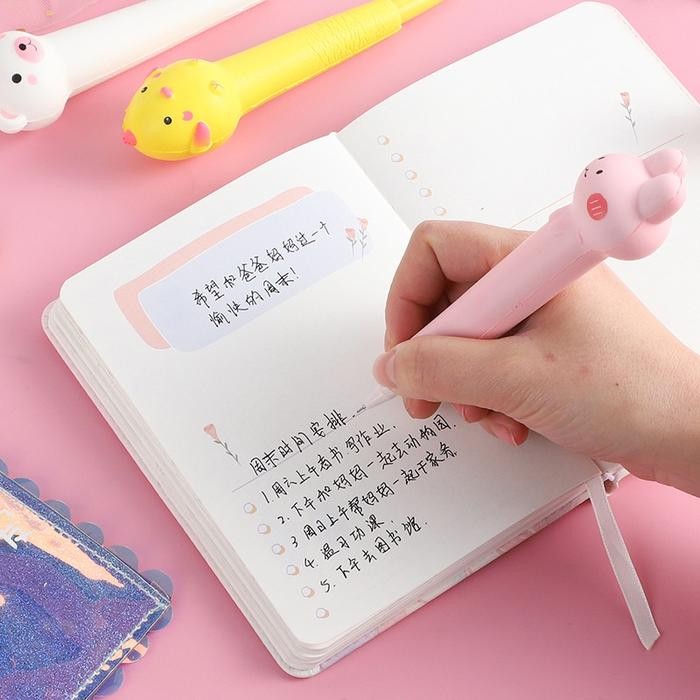 

COD Pulpen Gel Model Squishy Ballpoint Pen Karakter Lucu Mainan Anak Murah P16 Hitam Pena - YELLOW SHIBA