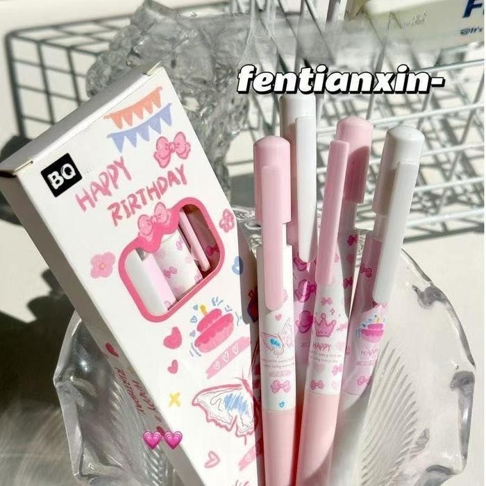 4pcs pulpen gel lucu dan unik pena pen 0.5mm pulpen aesthetic retractable gel pens mekanik tinta hit