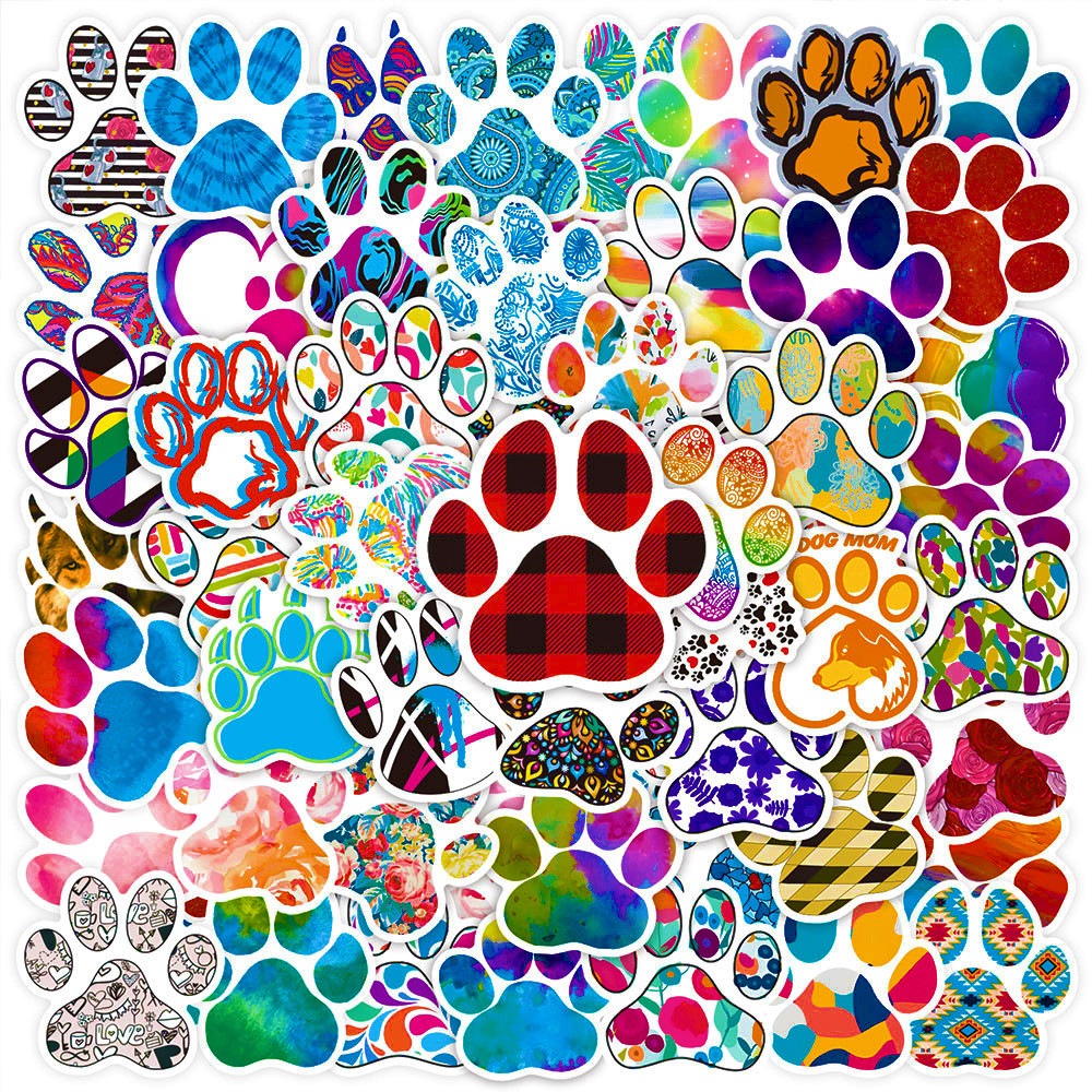 

10/30/50PCS New Paw Print Personalized Creative Computer Suitcase Mobile Phone Chair Car Decoration Waterproof Sticker Wholesale