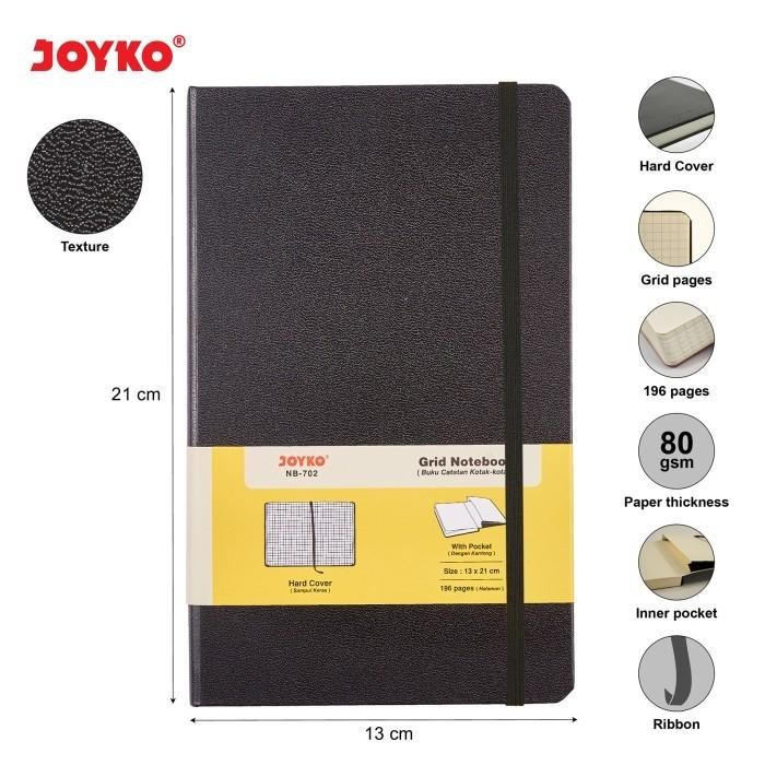 

Joyko Grid Notebook Diary 13x21cm / 196 halaman / NB-702 - Hitam by Radhiant official