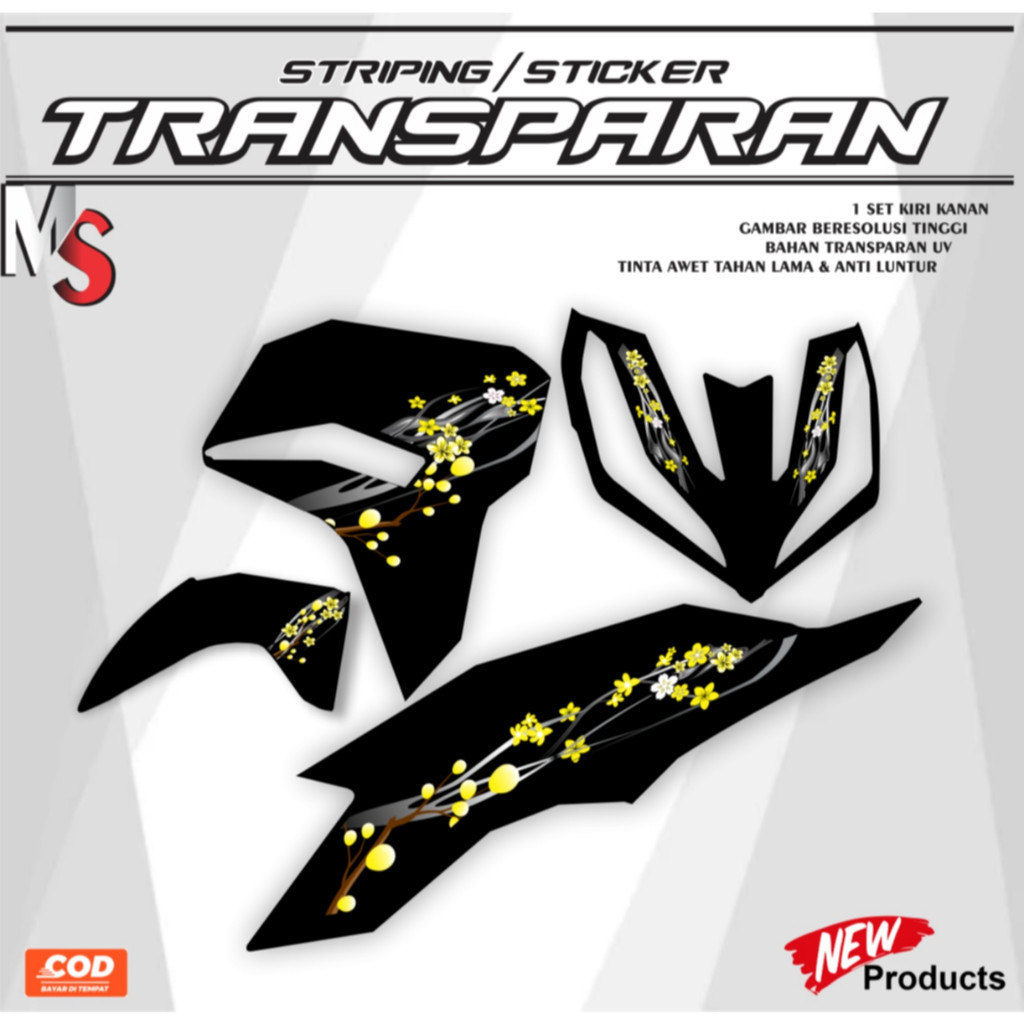 STRIPING VARIO GEN 2 BUNGA SAKURA TRANSPARAN A01 STIKER MOTOR