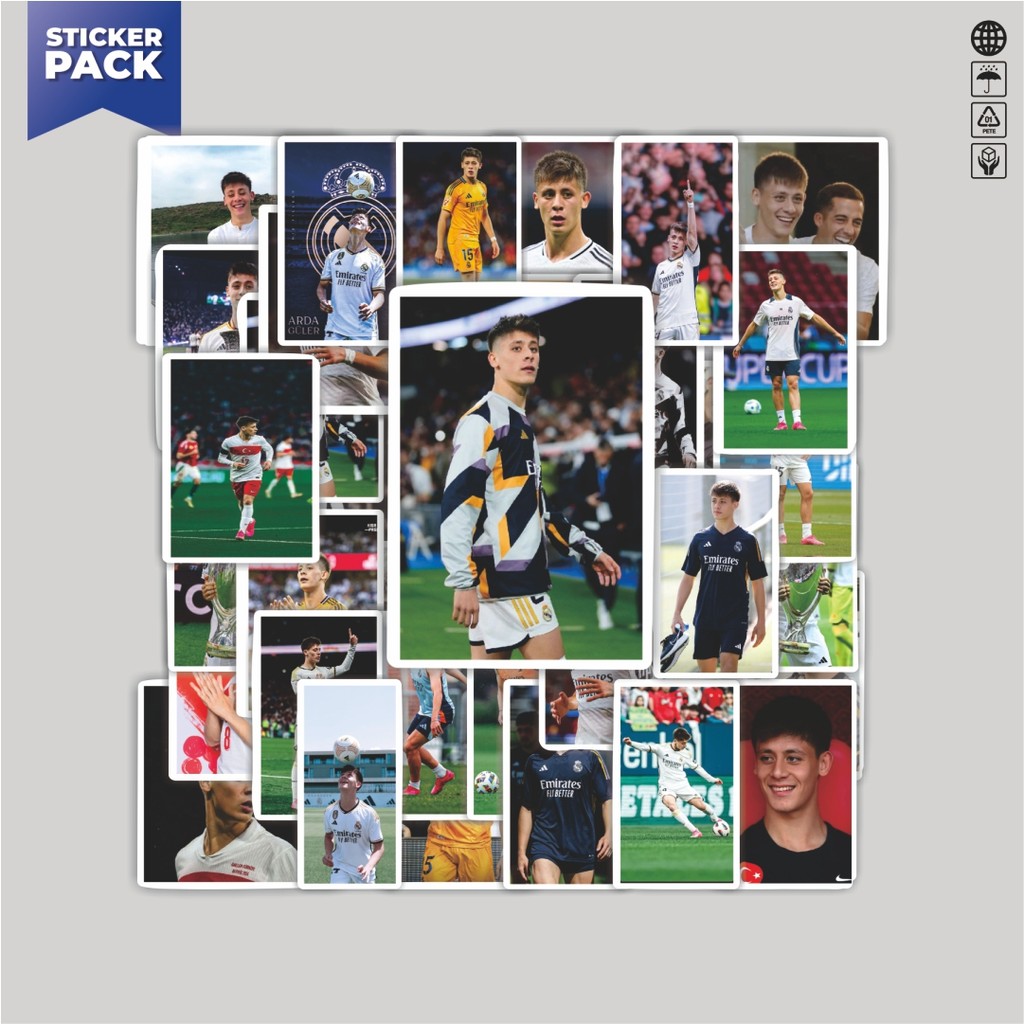 

[100PCS]Stiker Pack Stiker Sepak Bola RM Arda Aesthetic Vinyl Anti Air Dekorasi Sticker Laptop Buku Journal Koper Helm Casing HP Gitar Helm Skateboard