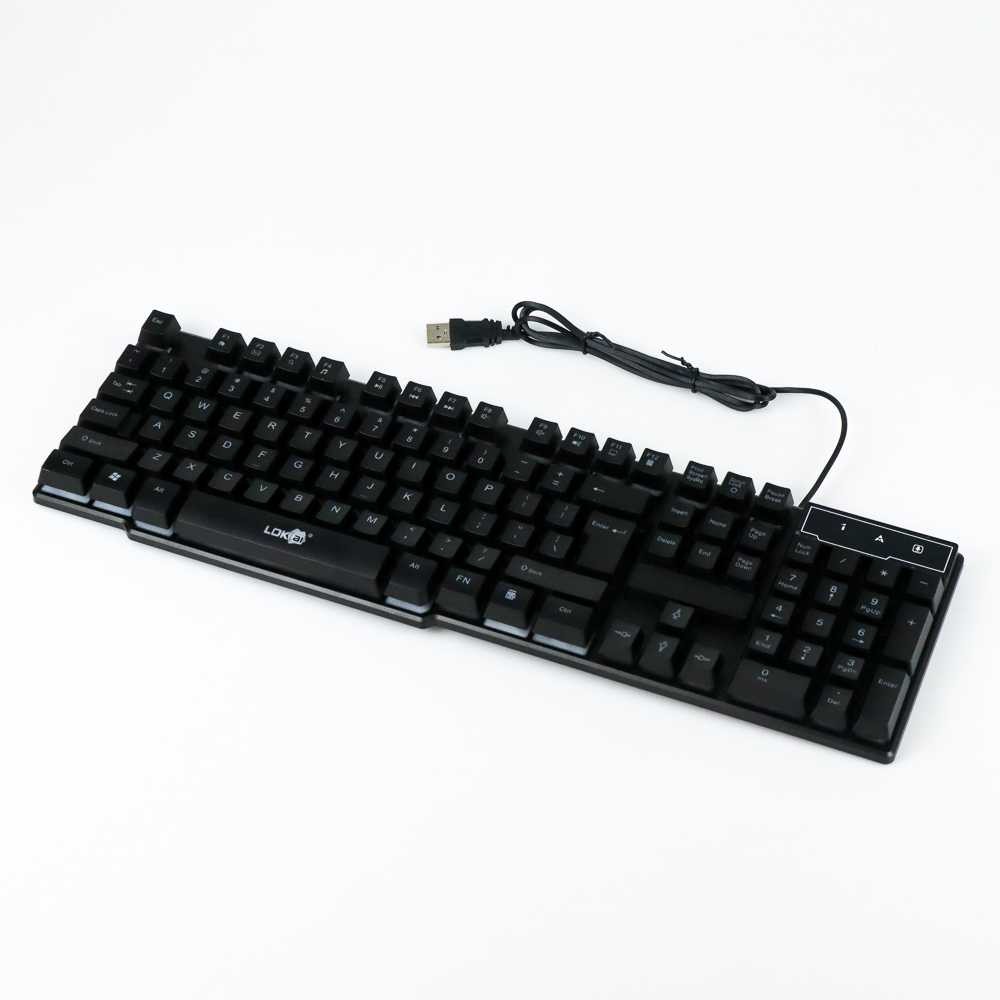 Keyboard Gaming RGB LED USB Wired Full Size QWERTY untuk PC Laptop