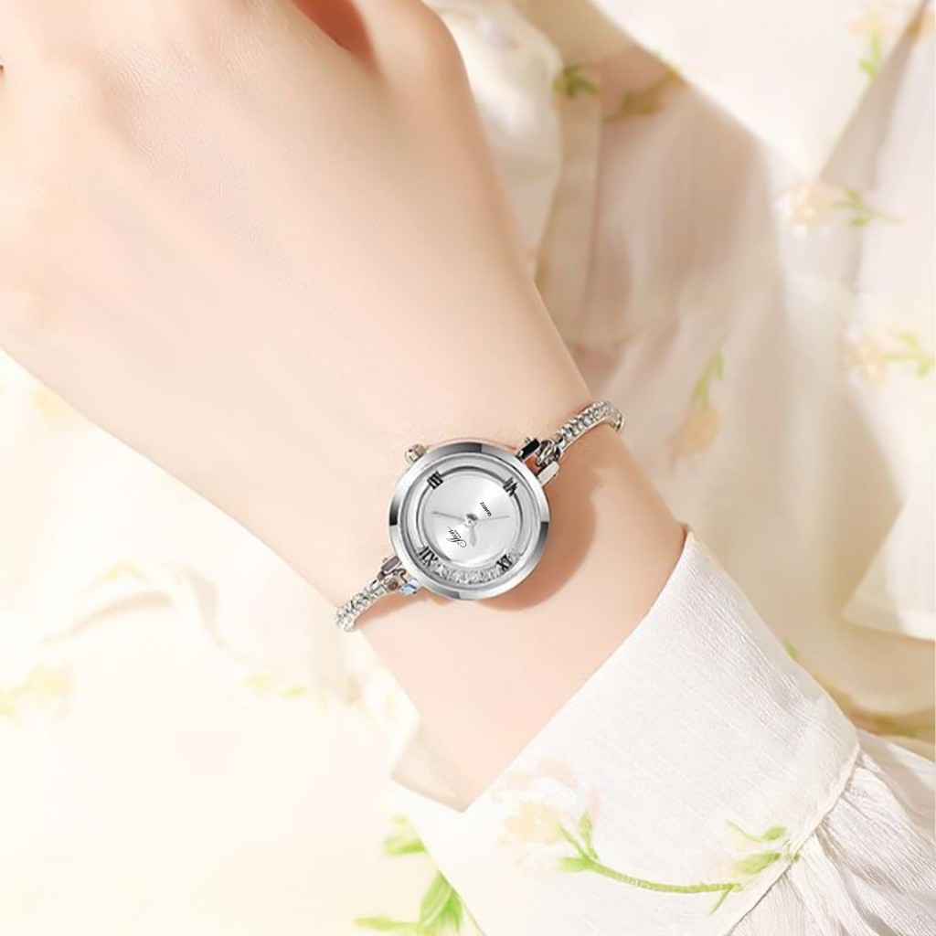 Jam Tangan Wanita Jhon Marie Jam Serut Analog Stainless Steel Aesthetic