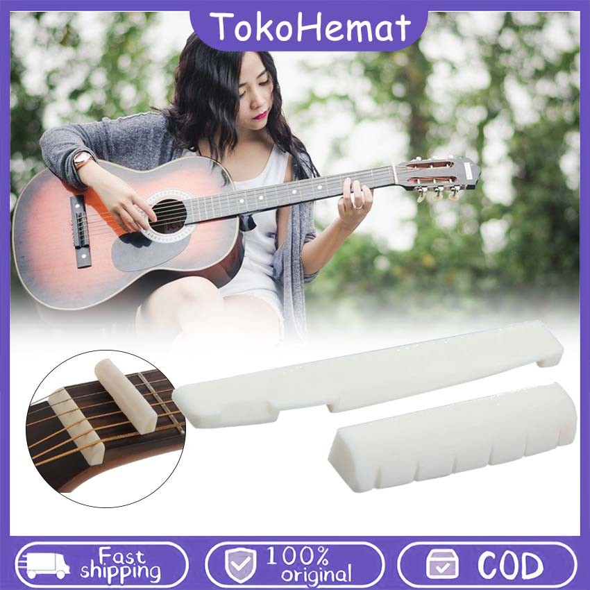 Saddle Nut Gitar Akustik Bridge Nut Gitar Bahan Plastik Abs Saddle Bridge Gitar Putih