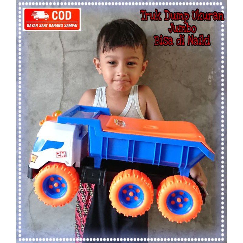 MAINAN ANAK MOBIL TRUK PASIR JUMBO/TRUK DUMP/ TRUK TRONTON UKURAN BESAR BISA DI NAIKI