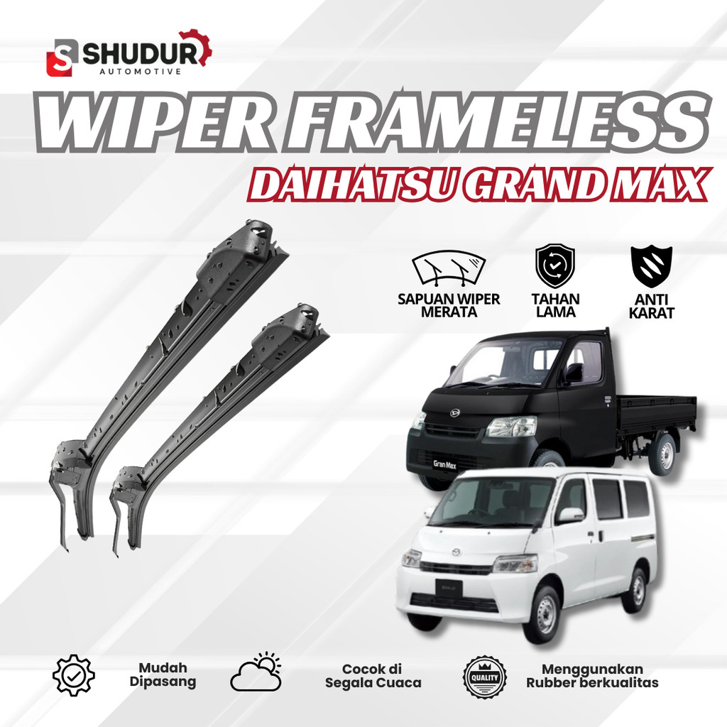 Wiper Mobil Pick Up Gran Max Sapuan Kaca Mobil Model Frameless Banana Karet 1 Set Ori Variasi Mobil 