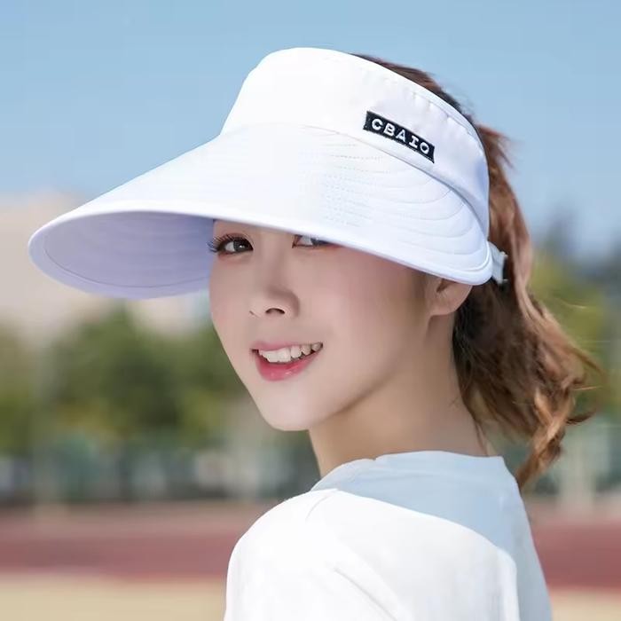 Trend Fashion Fremale~[ Mall] Topi Pantai Topi Santai Topi Fashion Topi Kebun Pinggiran Lebar - Puti