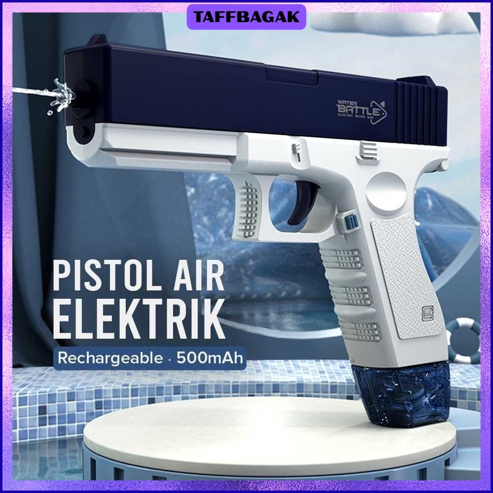 Pistol Air Mainan Elektrik Water Gun Rechargeable 500mAh - Q522