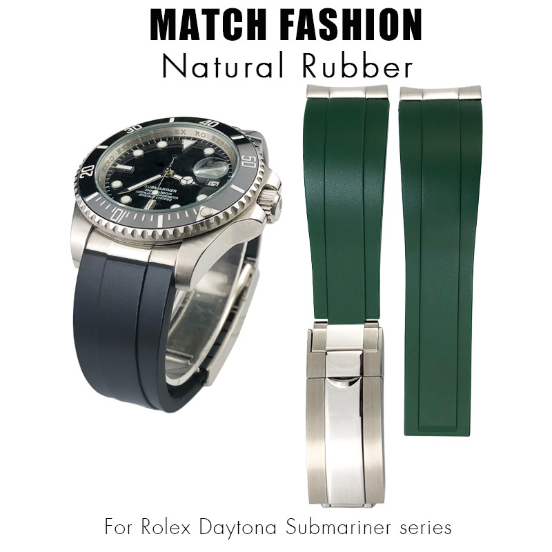 20mm 21mm Rubber Silicone Wat- bands for Role Submariner Ya-t Master Rolex OYSTERFLEX Daytona Omega 