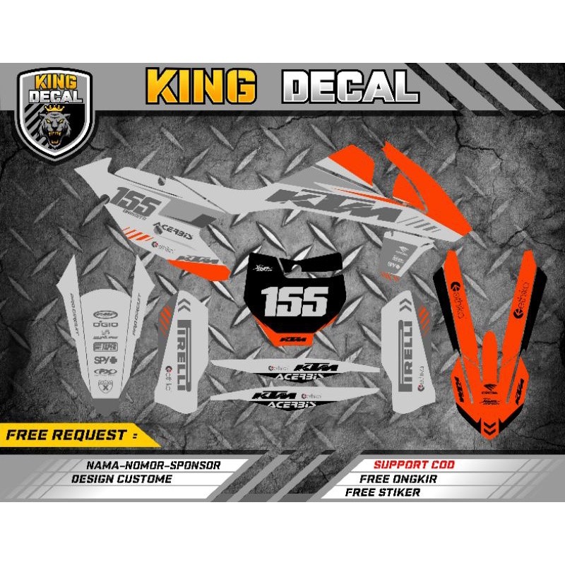 DEKAL / DECAL   KTM 250 2017  STIKER KTM 250 2017   KTM 250 FULL BODY CUSTOME