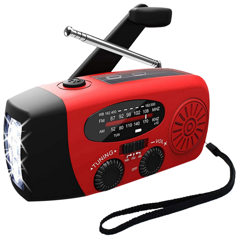 2000mAh AM/FM/NOAA Portable Weather Radio with LED Flashlight Portable Radio with Cellphone Charger 