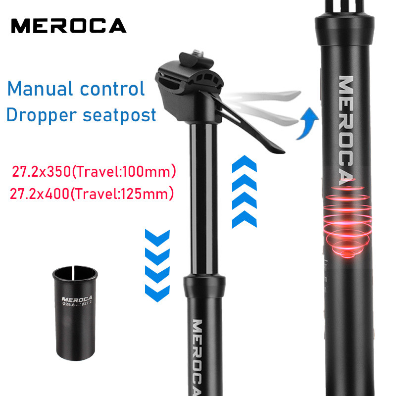 MEROCA mtb dropper seatpost 27.2mm Hydraulic mtb telescopic seatpost Manual control Adjustable seat 