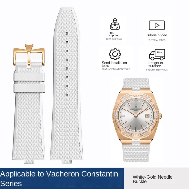 Original FKM Quick Release Watch Strap Compatible with Vacheron Constantin Overseas 4500V/5500V/7900