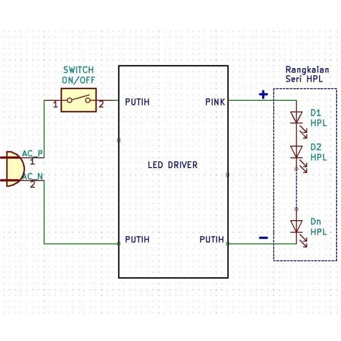 LED driver AC to DC 24Watt1 Watt, Seri HPL 1W 8 W-24W, 24 Titik 1Watt