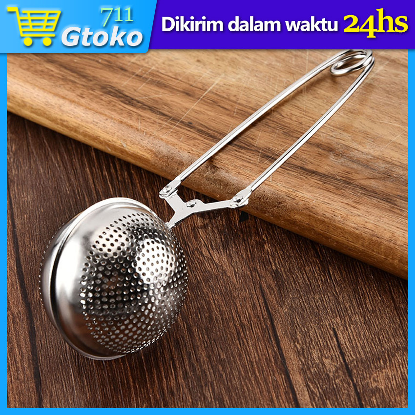 Filter Saringan Teh Stainless Steel Tea Infuser Strainer Reusable Penyaring Teh Sendok Teh Saringan 