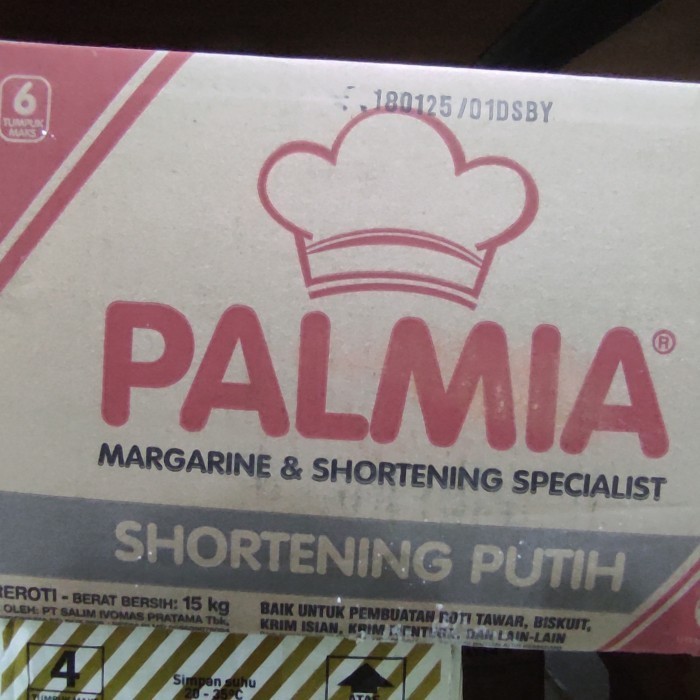 Mentega Palmia Shortening Putih Tawar 15kg