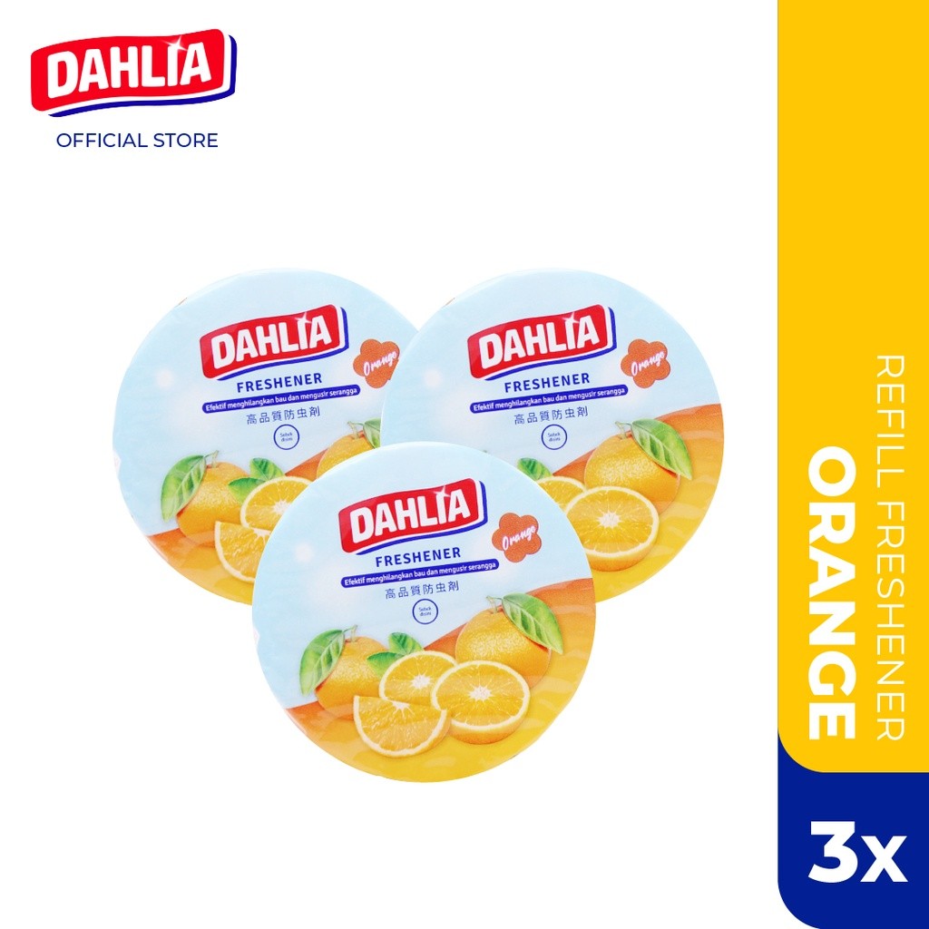 Triple Pack DAHLIA Kamper / Freshener 80gr - Orange