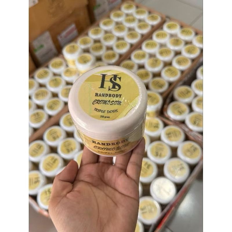 Handbody HS cromosom/Glansya - Triple glowing, ampuh untuk melembabkan, memutihkan kulit, meratakan 